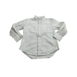 Old Navy Boys White Button-Down Shirt Medium 100% Cotton Classic Fit